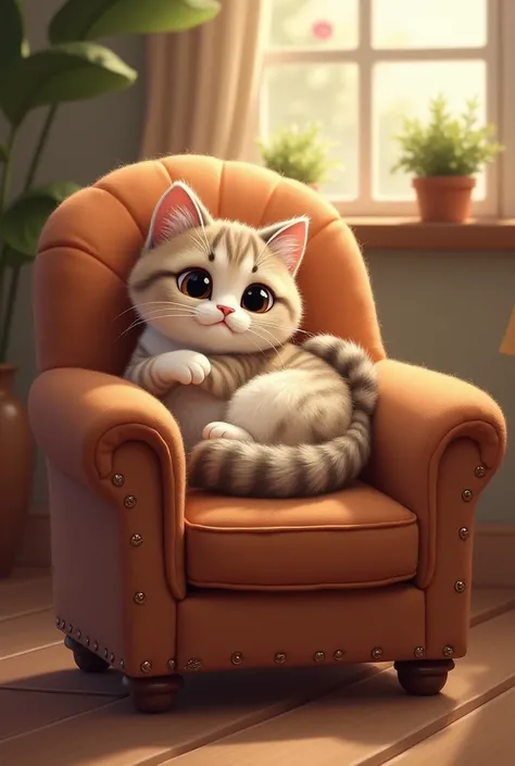 A cute little cat in chair 