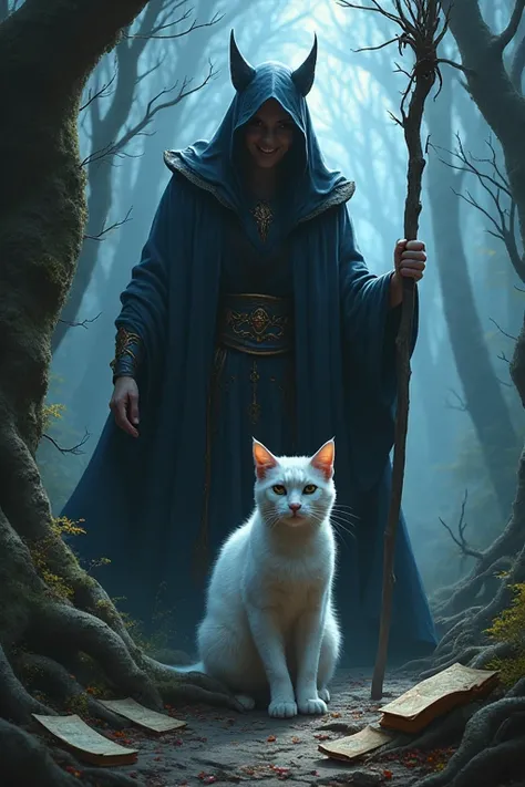 The witch cursed the prince to become a cat