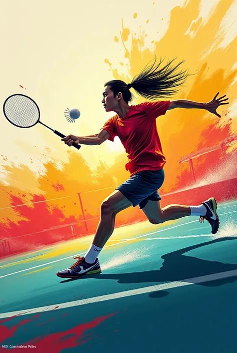 Badminton Membership Recruitment Poster, A passionate image without a face