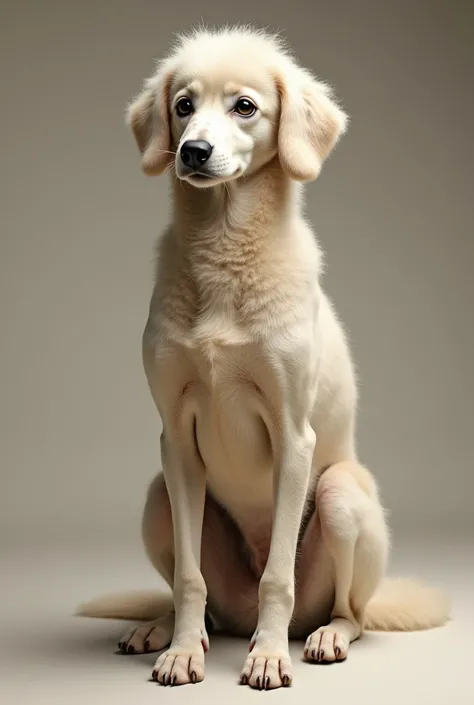 Whippet avec laine mouton courte et dense partout sur le corps et la tête et les pattes