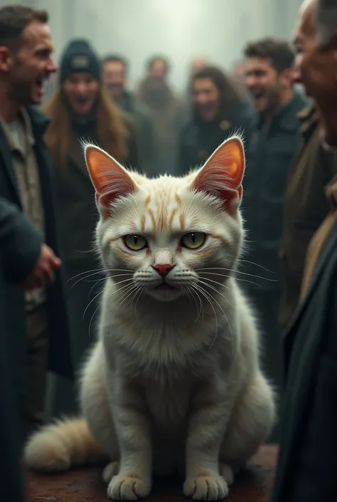 The cat is sad in angry people 