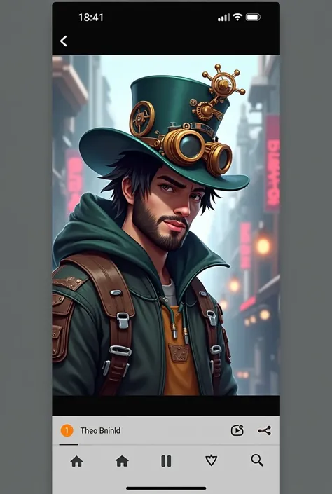 Image for Twitch, male Free Fire player with steampunk hat