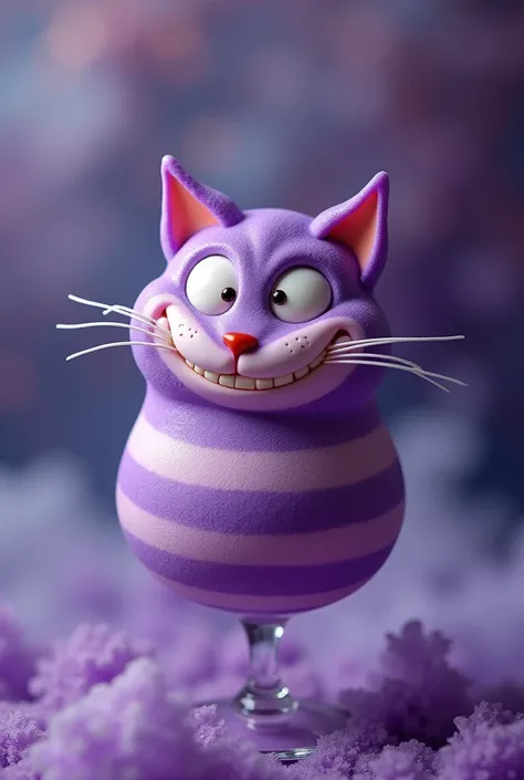 Create a dessert about the Cheshire Cat from Alice in Wonderland 