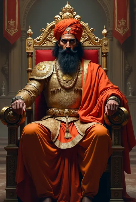 Draw chatrapati shivaji maharaj was Sat on the Empire chair 