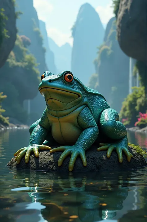 A frog like a character from the movie Avatar