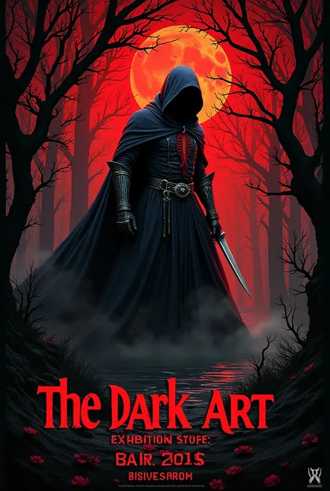 The dark art exhibition poster have date have location