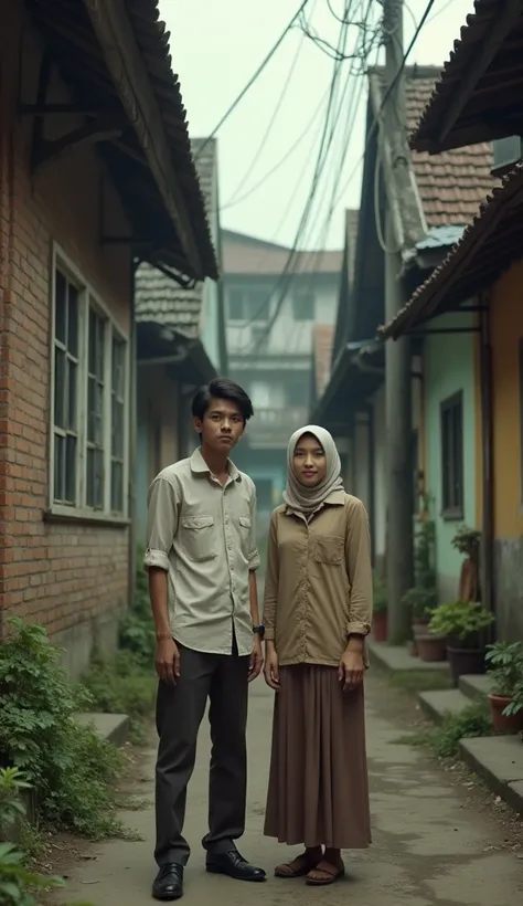 The scene is from " si doel anak Sekolahan" televisi series
1man and 1 girl at old Poor Betawi Houses. Realistic old movie scene