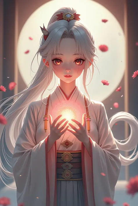 (1girl:1.3),solo,__body-parts__,, official art, unity 8k wallpaper, ultra detailed, beautiful and aesthetic, beautiful, masterpiece, best quality,Fantastical Atmosphere, Calming Palette, Tranquil Mood, Soft Shading,, Miko priestess, charm spell, talisman f...