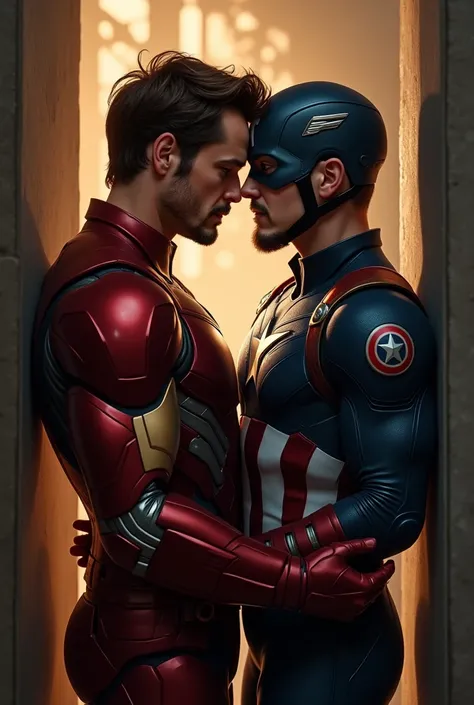 You can create an image where Tony Stark and Steve Rogers kiss? 