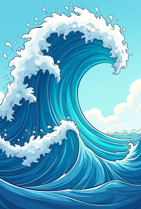 Sea big wave cartoon picture 