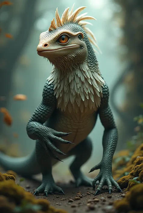 A hybrid between a lizard and a chicken