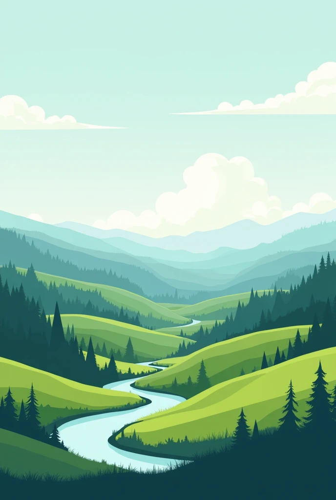 Vector landscape in landscape format