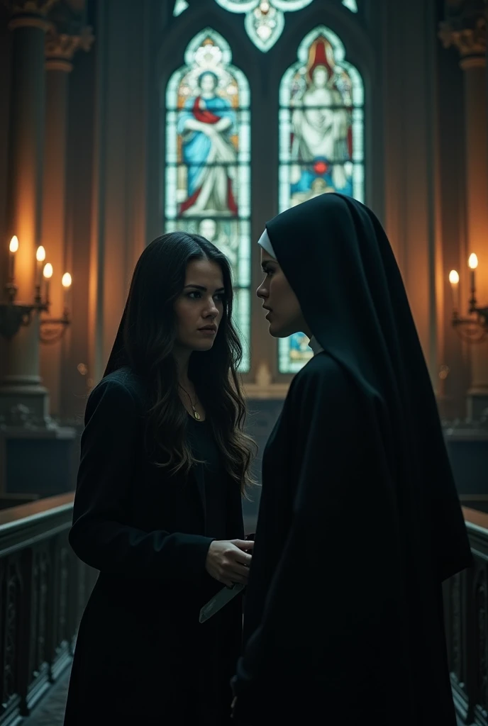 Jenna ortega kill a nun with the knife in the church 