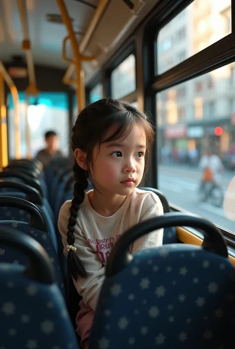 Girl in bus, 8k quality.