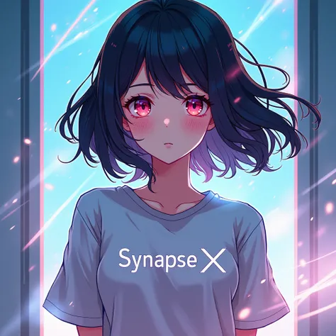 anime girl 17 having synapse x logo on her shirt