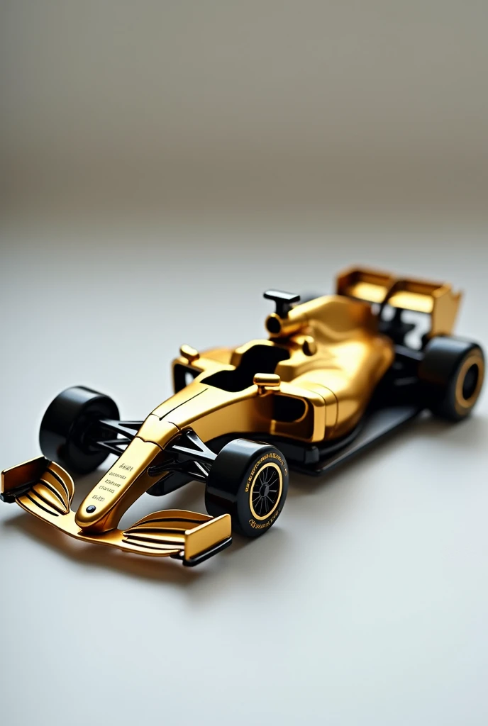 Gold and black formula one car keychain
