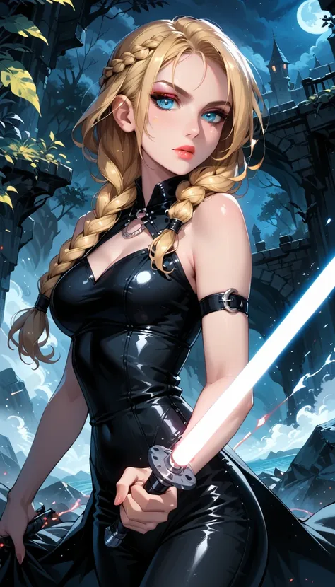 dark fantasy art of score_9, score_8_up, score_7_up, rating_questionable, fantasy, lighting, epicphoto 1girl, solo, sith lord (a...