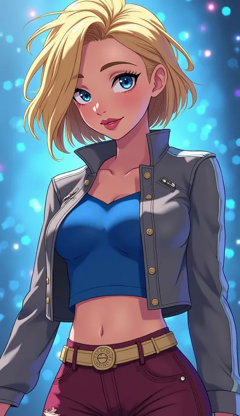 (Close up), ((Kara from DC Super Hero Girls 2019)), short blonde hair, Kara is an attractive, fair-skinned teenage Kryptonian with a muscular-yet-curvaceous figure, and short blonde hair with paler-colored streaks, cut into a messily  -styled bob cut with ...