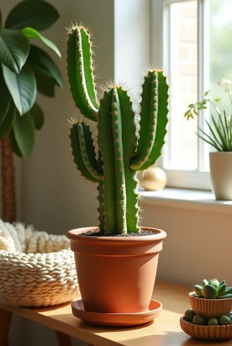 cactus plant in a pot as home decor