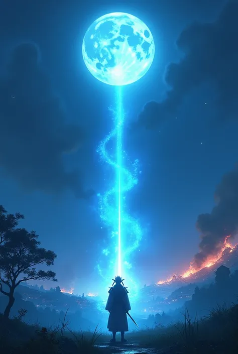 Sacred.. Light in the Dark. Moonlight shines、More Anime. Light Blue Light. Magic. More Anime. Aquatic, , Sengoku、battlefield、countryside、Burning Castle Town、Samurai Attack