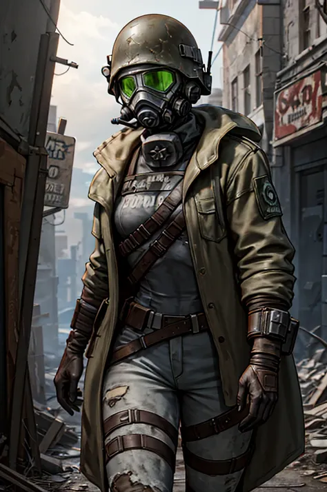 a government soldier, coming from a post apocalyptic world