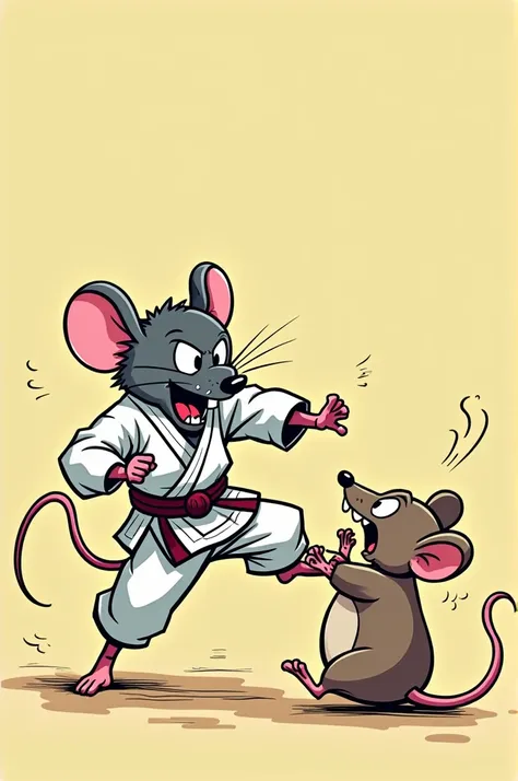 A cartoon mouse performing an aggressive judo takedown on another mouse