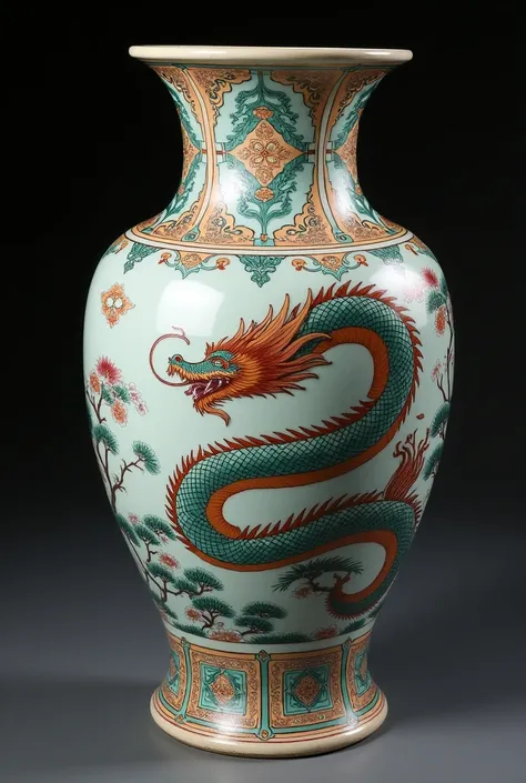 Transform a Chinese dragon-patterned vase into a Ming Dynasty palace vase that looks like a vase.