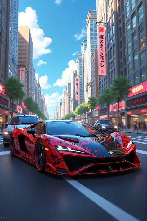 Lamborghini sian jujutsu kaisen edition in city road
