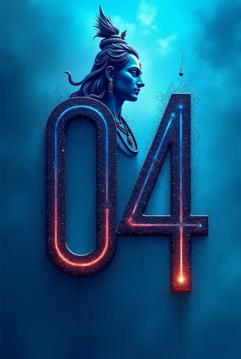 04 number with lord shiva in blue background