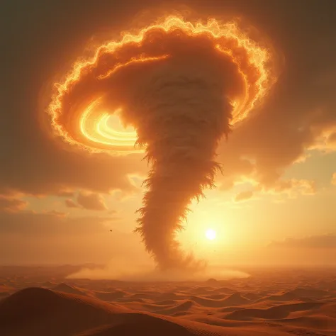 A sandstorm tornado in the desert forming Plasma Fractals, mystery glowing.
﻿
Beautiful cinematic lighting, surreal, color graded, dynamic movement, captivating chiaroscuro, full body, award-winning, cinematic still, emotional, vignette, dynamic, vivid, (m...