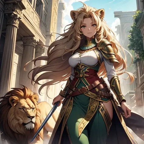 Masterpiece, High Resolution, Best Quality, High Details, HD, High Quality, anime style, Super Detailed, Fantasy, epic high fantasy artwork, True Anthropomorphic-Amimal, animalfolk, solo creature alone.
{{(A 80-years-old adult-female-Lion:(she has: true fe...