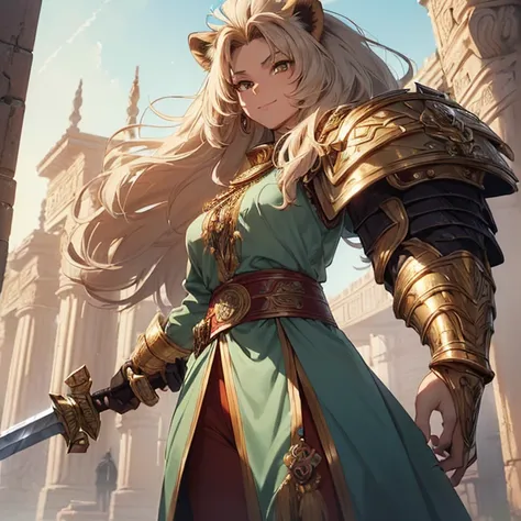 Masterpiece, High Resolution, Best Quality, High Details, HD, High Quality, anime style, Super Detailed, Fantasy, epic high fantasy artwork, True Anthropomorphic-Amimal, animalfolk, solo creature alone.
{{(A 80-years-old adult-female-Lion:(she has: true fe...