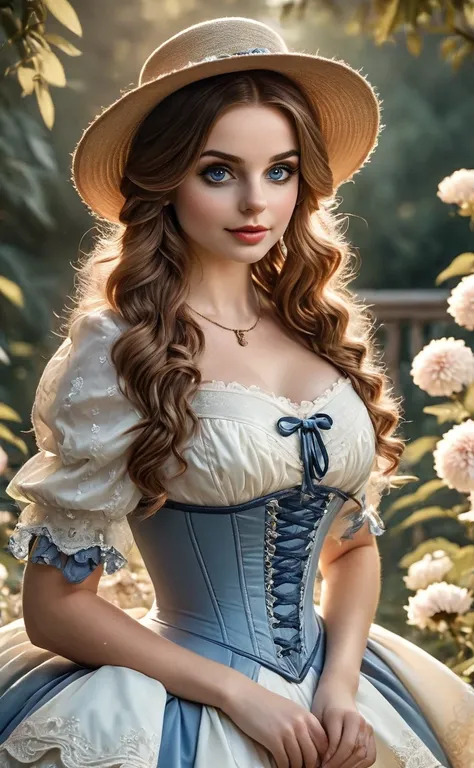 beautiful stunning southern belle. face with curly copper-red ringlets hair and porcelain skin very pale white skin tone souther...