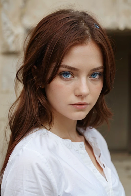 girl hair red and blue eyes