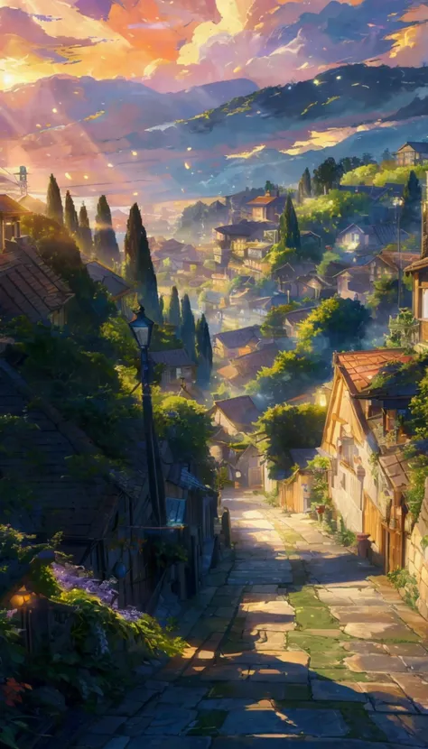 painting of a beautiful country road with a house and a bird, silvain sarrailh, ross tran. scenic background, inspired by Guido Borelli da Caluso, scenery artwork, 4 k matte thomas kinkade, detailed painting 4 k, style of raphael lacoste, martin raphael la...