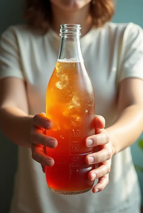 PET bottle Soda; hold on both hands