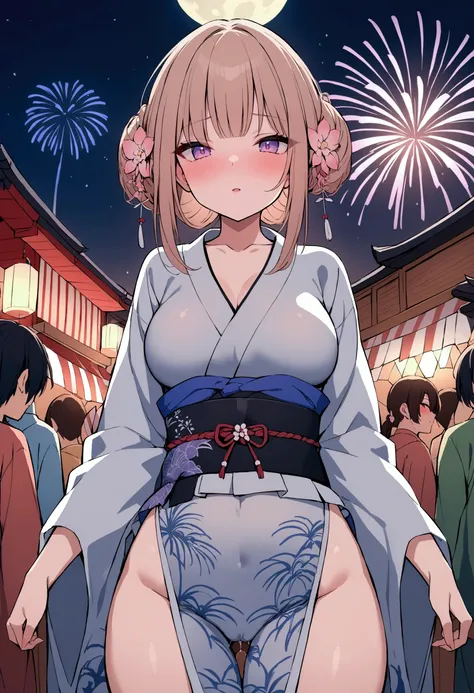 sex,sexual class,Fireworks,summer night,tight clothes,detailed,high quality,full moon,Hanabi Taikai,yukata dress,Japanese festival,hidden from people,Senko Hanabi