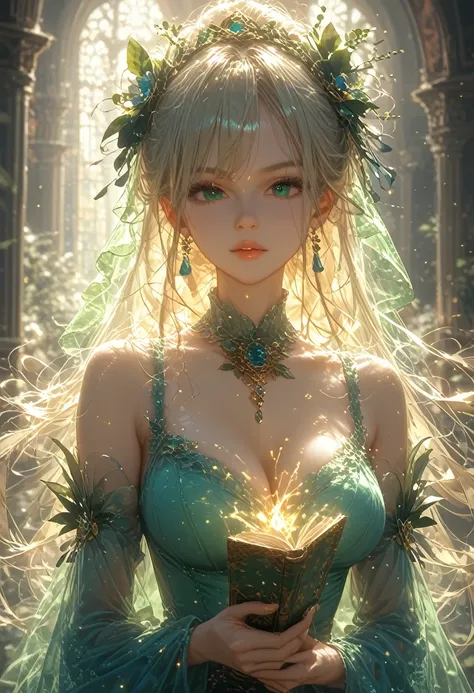 fantasy, anime girl 2, hair raised up like a hedgehog, beautiful ((hair color black blue)), big beautiful green eyes, magic lots...