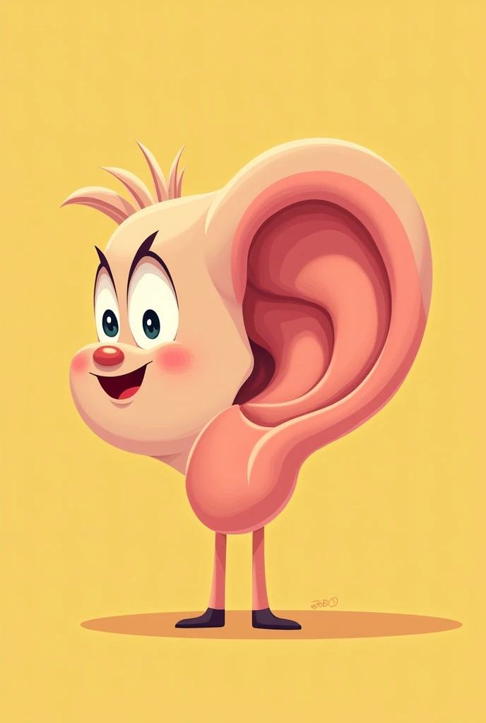 Create a cartoon image of a human ear
