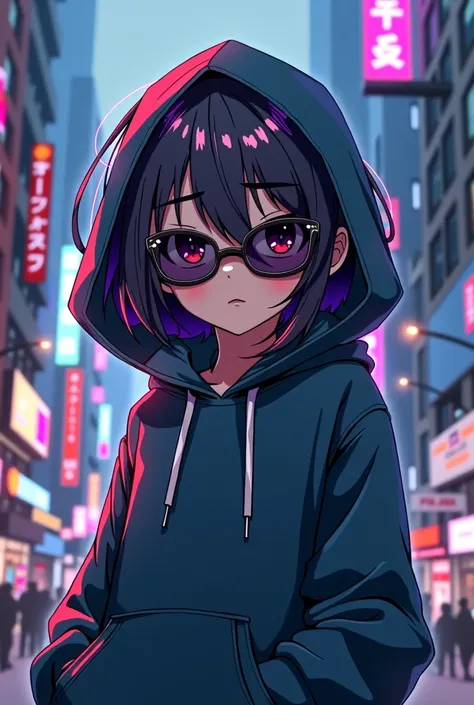  One anime characters wearing hudies and sunglasses 