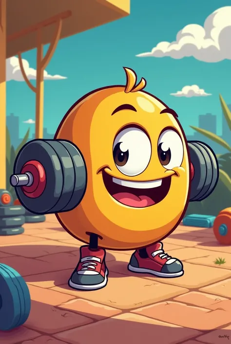 A dumbbell in cartoon mode