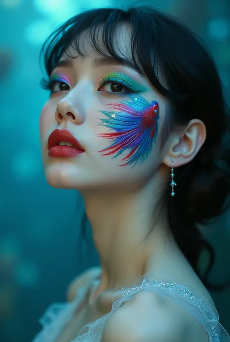 Editorial makeup inspired by betta fish