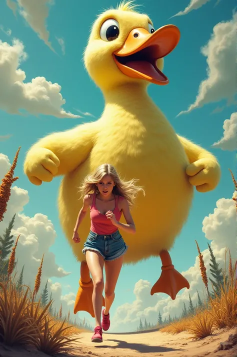 Taylor Swift being chased by giant Duck 