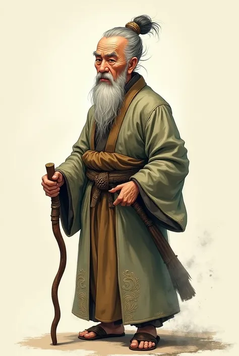 Chinese Master, little old man, UHD ,  2D drawing. 