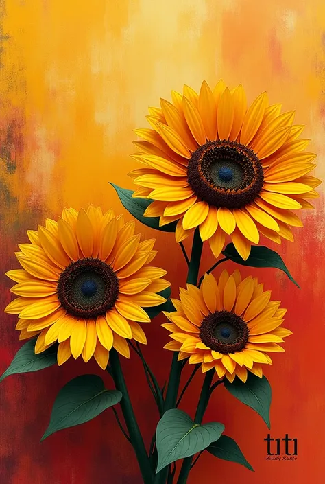 Abstract Sunflowers Background Saying Titi Beauty Studio