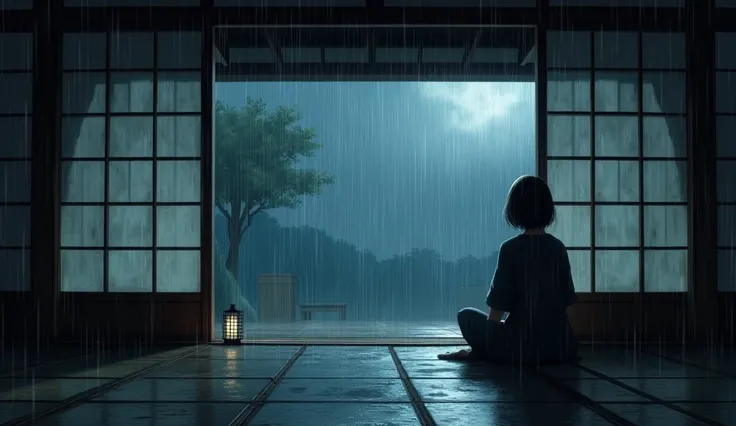 Heavy Rain Tonight in Japanese Tradisional House 