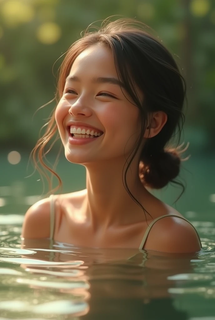 a person smiling and feeling relieved