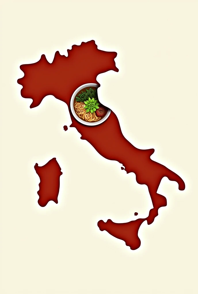 Nishiyama Seimen is、Sapporo miso ramen is a specialty。
Flag of Italy、Please create a logo using the shape of the Italian peninsula.