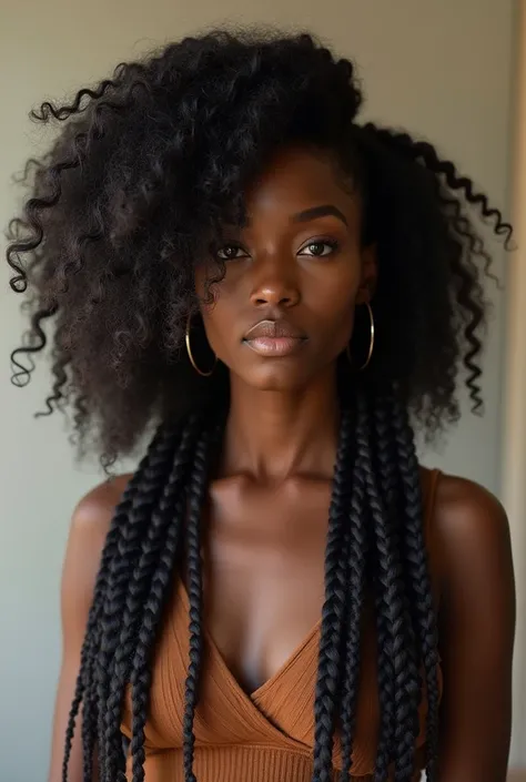  black girl , big ass braided hair