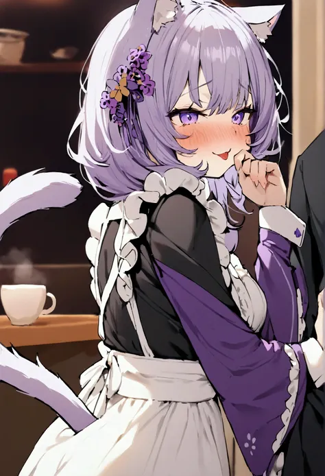 nsfw,masterpiece,highest quality,high resolution,very detailed,cat porridge\(hololive\),purple hair,cat ear,tail,purple eyes,kim...